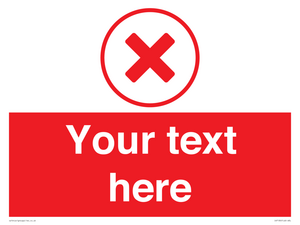 Custom red background, red cross in circle sign